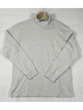 Supreme New York Turtleneck Longsleeve Shirt Top Cotton Heather Gray Sz L